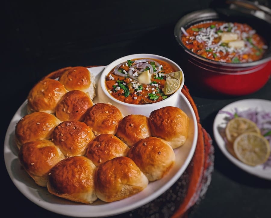 Papdi chaat with yogurt and pomegranate